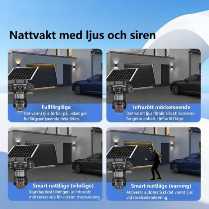 📢📢 55 % RABATT!!! ⏰ Utomhus-Wi-Fi-övervakningskamera 6K 9 MP | 10x zoom, 3 objektiv, 360° PTZ | Vattentät enligt IP66, färgseende i mörker, tvåvägskommunikation, rörelsespårning