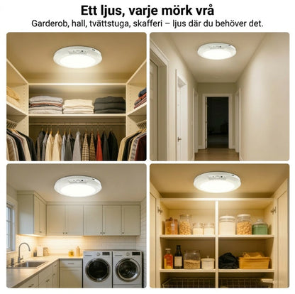 💡 50% RABATT NU! 🧲 Rörelsesensor LED Taklampa – Automatisk, Magnetisk & USB Uppladdningsbar – Röststyrning, 120° Detektering, 30s Auto-Off ✨