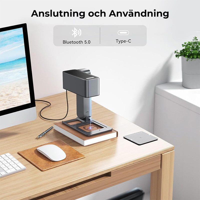 🔥C1 Laser Carving Machine Miniatyr bärbar helautomatisk skärning