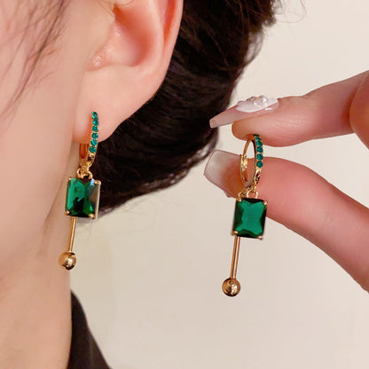 💎 BEGRÄNSAD TID 50% RABATT! ✨ Vintage Syntetisk Diamant Hängörhängen – Clip-On, Elegant Dangle ✨