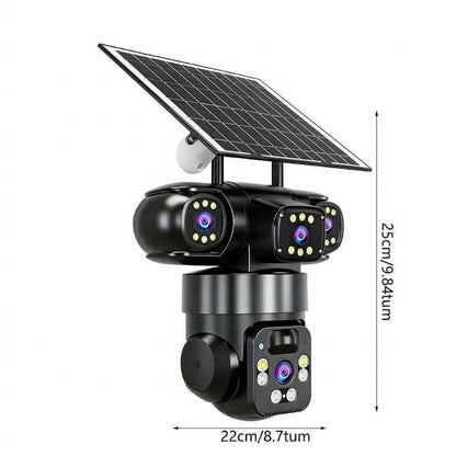 📢📢 55 % RABATT!!! ⏰ Utomhus-Wi-Fi-övervakningskamera 6K 9 MP | 10x zoom, 3 objektiv, 360° PTZ | Vattentät enligt IP66, färgseende i mörker, tvåvägskommunikation, rörelsespårning