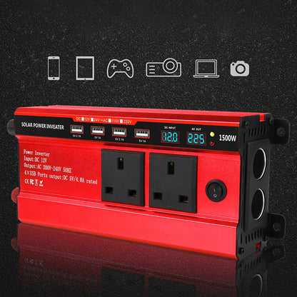 📢📢50 % RABATT!!!⏰1500 W bilomvandlare med 4 USB-portar