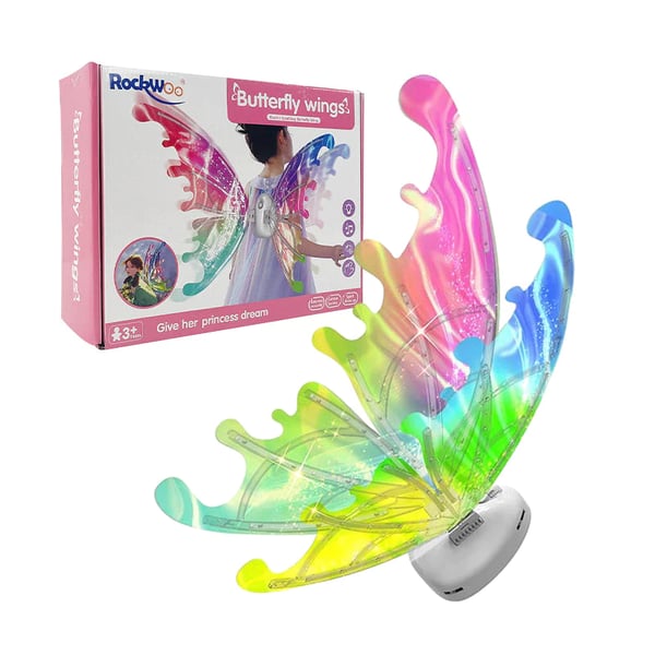 🔥🎁Nyhet 50 % RABATT🔥🎁 Uppladdningsbara elektriska älvvingar med LED-ljus och musik🧚‍♀️