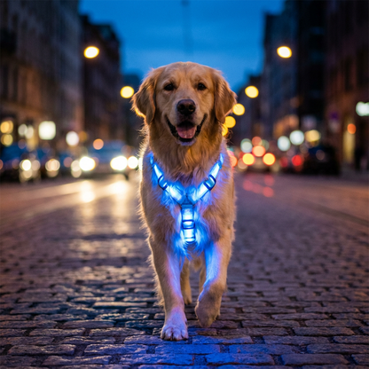Justerbar LED-Hundsele Lysande Blinkande Bröstsele för Husdjur