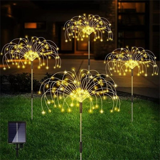 ✨Vattentät Solcellslampa – Fyrverkerieffekt, IP65 & 150 LED!✨