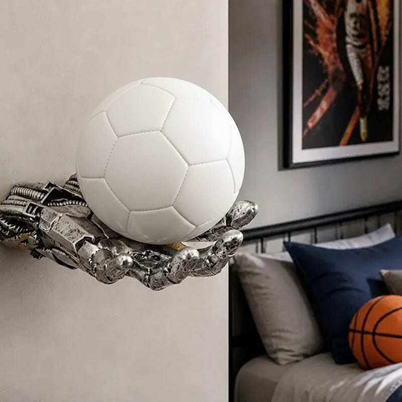 Volleyboll, basket, fotboll, samling av stativbaser för bollar, inredning