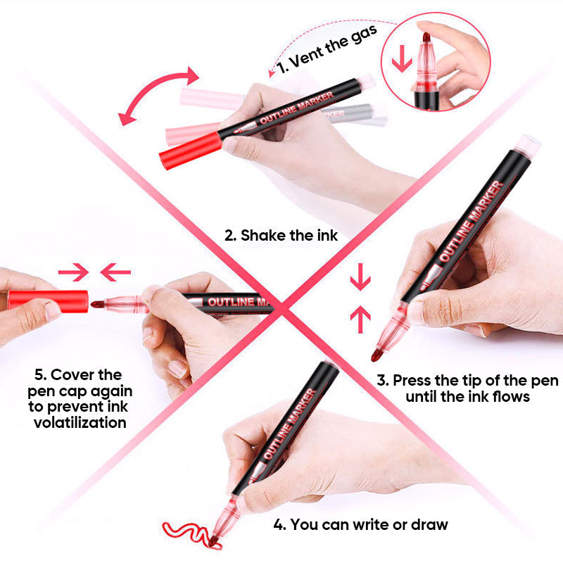 🎨🖌️Färgläggning Lightstick Graffiti Överstrykningspennor