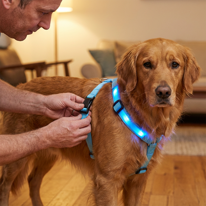 Justerbar LED-Hundsele Lysande Blinkande Bröstsele för Husdjur