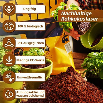 🔈🔈60% RABATT NU🥥Ekologisk kokosnöt för växter🌱