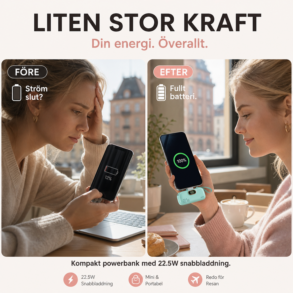 🔋 Nya produkter Begränsat erbjudande ✨ 5000mAh Mini bärbar Power Bank för telefon
