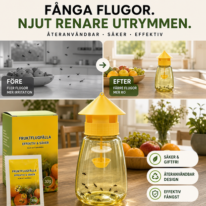 🛒 50% RABATT NU! 🪰 Hängande flugfälla – Lockar och fångar flugor, perfekt för kök, trädgård, camping och utomhusfester 🏡✨