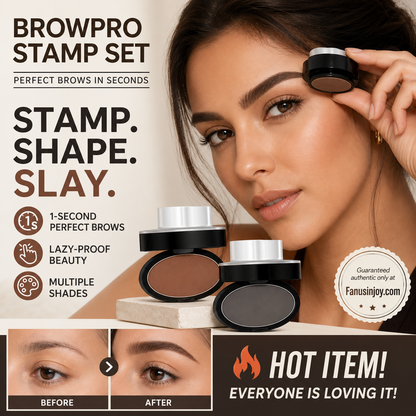 🎁 2026 Nya Ankomster 50% rabatt💥Eyebrow Stamp Pulverset med Applikatorborste, Ett Tryck Perfekta Ögonbryn, Vattentålig Långvarig 24H Ögonbrynsmakeup för Enkla Dagliga Salongsliknande Ögonbryn