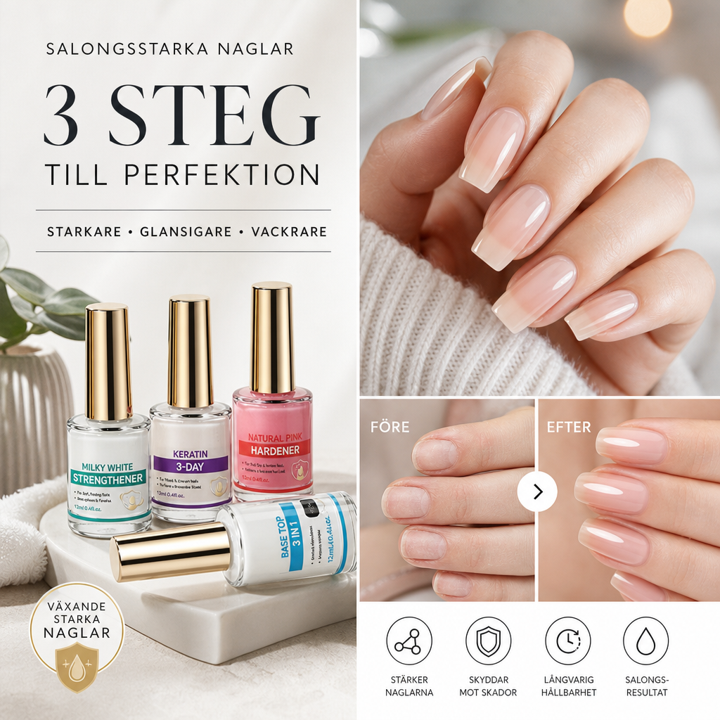 💅 50% RABATT NU! ✨ Professionell mjölkproteinnagelförstärkare – Stärker svaga & sköra naglar, ger högglans och skyddar mot sprickor – Perfekt för daglig nagelvård 💎