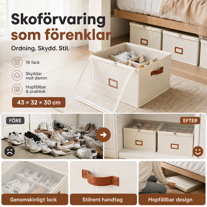 👟 50% RABATT NU! ✨Mer ordning hemma – hopfällbar skoförvaring som skyddar dina skor