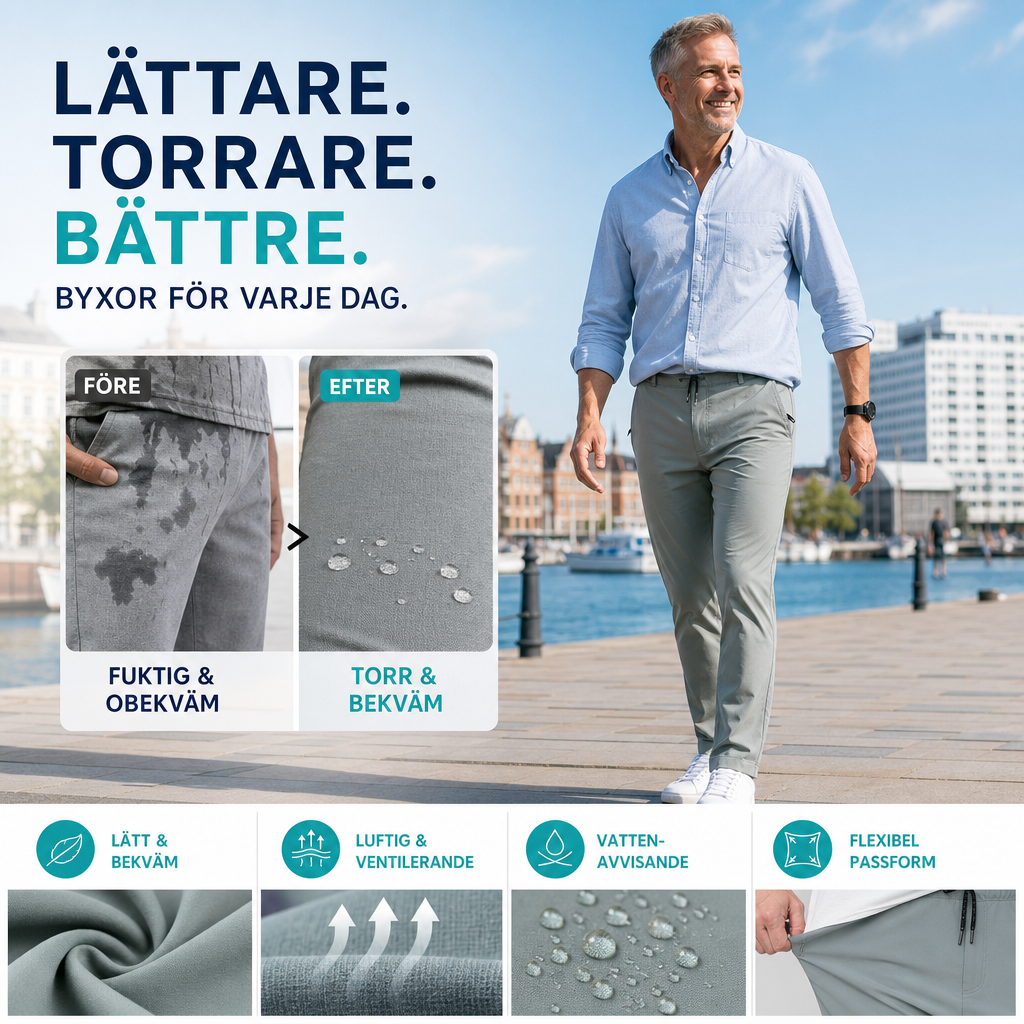 🛒 50% RABATT NU! 🔥 Mest populära 🔥 Bekväma och andningsbara stretchbyxor för män – Smidig passform & slitstark – Perfekt för vardag och fritid 🧑
