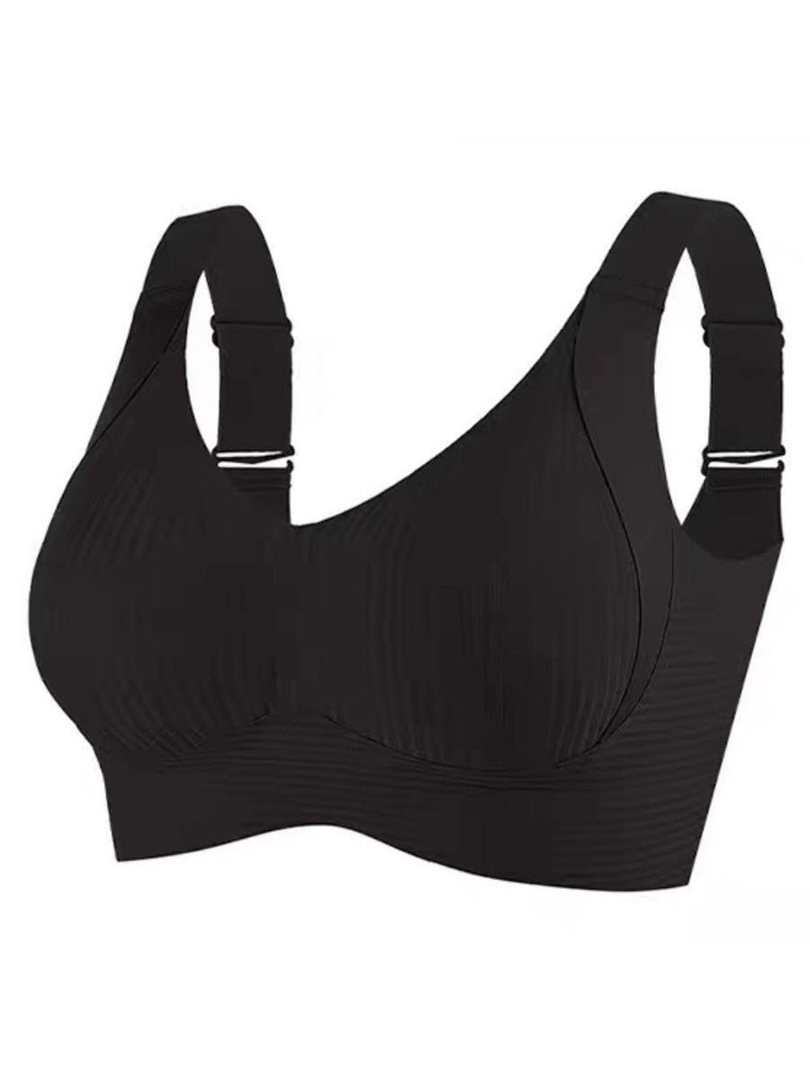 🎁Köp 1 Få 3 Förpackningar💕Ribbad Push Up Justerbar Trådlös BH för kvinnor