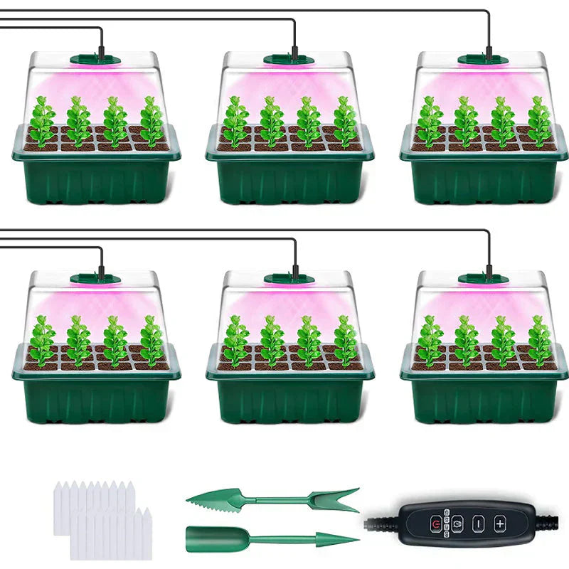 💎60% RABATT! 💎 Groningsbrickor med odlingsljus – Fuktighetskontroll, transparent och fullspektrumljus 🌱💡