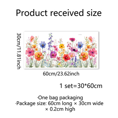 💐Nyår Hot Rea 50% rabatt💞Fönsterdekal med färgglad blombukett🖼️(Klipp till storlek fritt)