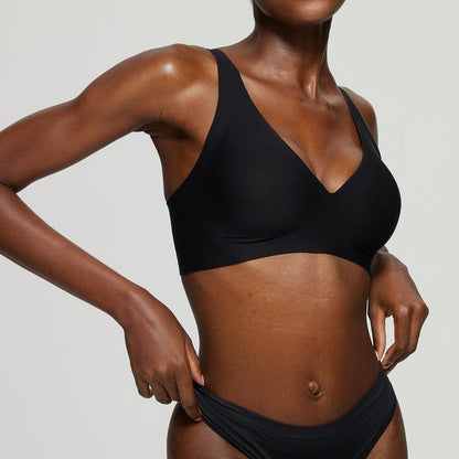 🔥  SISTA DAGEN-ERBJUDANDE – 50 % RABATT🔥Bekväma trådlösa behåar för kvinnor Push-up-braletter Sömlösa T-shirt-behåar Behåar med djup V-ringning Behåar för vardagsbruk