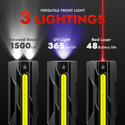 🔦 50% RABATT 🧲 | Magnetisk Multifunktions-LED-lampa – 1500 Lumen, UV-ljus & Röd Laser