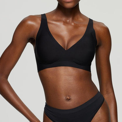 🔥  SISTA DAGEN-ERBJUDANDE – 50 % RABATT🔥Bekväma trådlösa behåar för kvinnor Push-up-braletter Sömlösa T-shirt-behåar Behåar med djup V-ringning Behåar för vardagsbruk