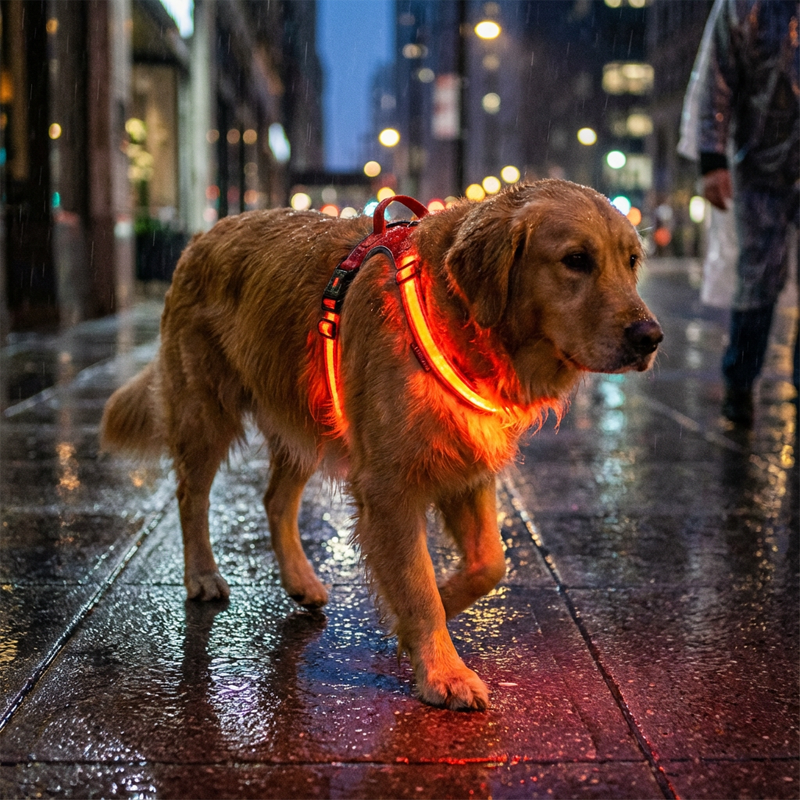 Justerbar LED-Hundsele Lysande Blinkande Bröstsele för Husdjur