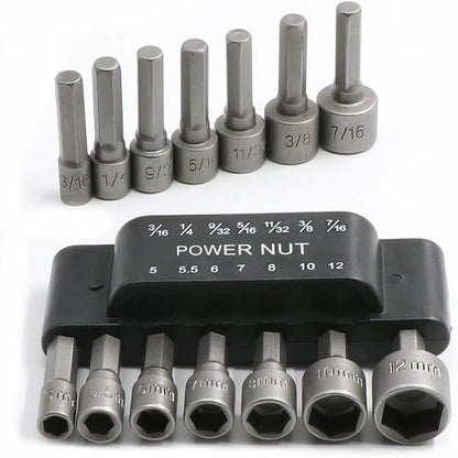 Set med 14 motoriserade mutterdragare