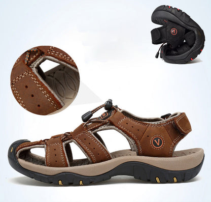 👟 50% RABATT NU! ☀️ Bekväma Utomhusstrandskor i Läder – Stängt Tåskydd & Halksäker Sula – Perfekt för Strand, Resor & Vardag – Finns i Flera Färger 🌊