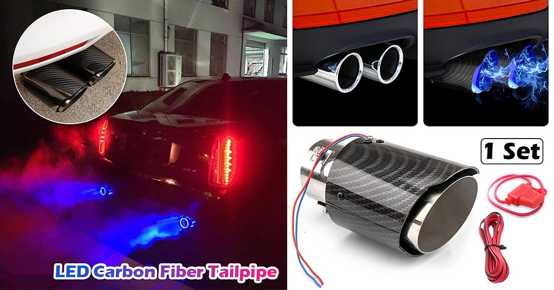 LED Bilmodifieringsdelar Kolfiber avgasrör