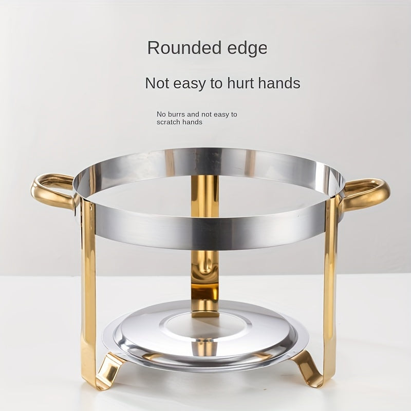 Varmfack i rostfritt stål, 5 liter med bränsleställ, matvärmare i guld för fester