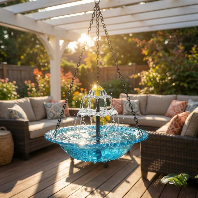 🐦2026 NYHETER – 60 % RABATT🔥💐Solar Cascade hängande fågelbadfontän