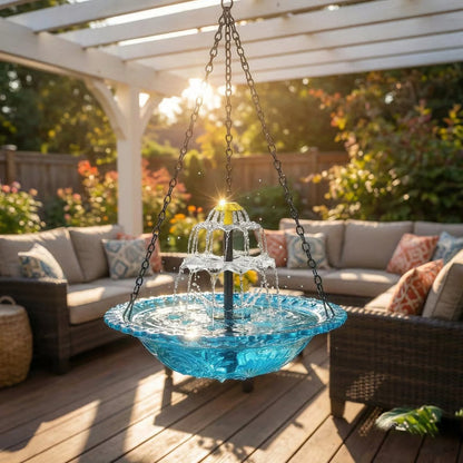 🐦2026 NYHETER – 60 % RABATT🔥💐Solar Cascade hängande fågelbadfontän