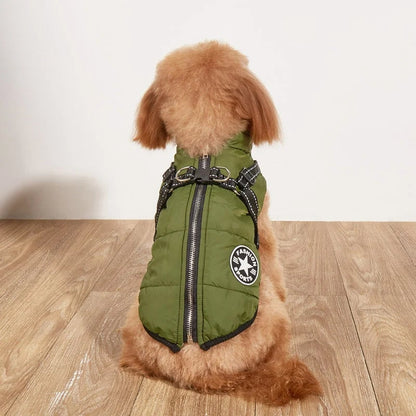 🔥🎁Nyhet 50 % RABATT🔥🐾Vattentät vinterjacka för hund med inbyggd sele