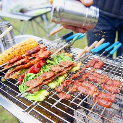 🔥 50 % RABATT! 🍖 Fällbar utomhusgrill i rostfritt stål – kompakt, tålig och perfekt för camping, trädgården och grillfester 🏕️