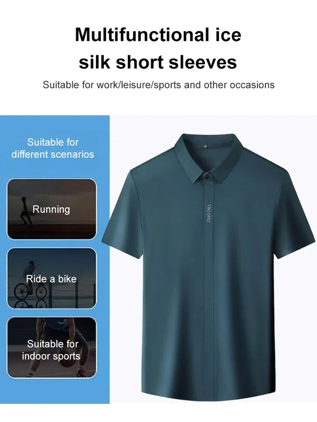 🔥Snabbtorkande businessskjorta i issilke för män