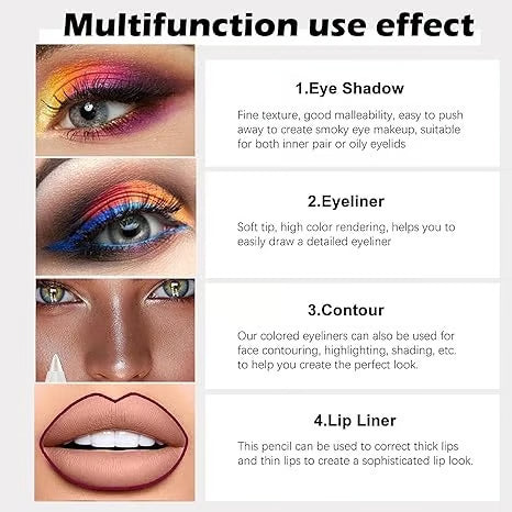 💄 50% RABATT! 🎨 14-delars Set med Vattenfast Gel-Eyeliner – Metallisk & Pärlemorskimrande Finish, Långvarig & Smetfri Formula För Perfekt Linning 👁️