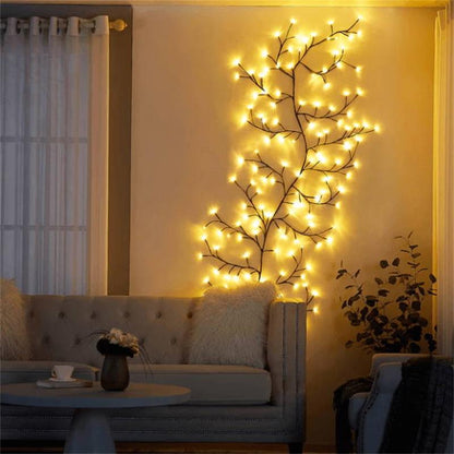 🌿 50% RABATT! 💡 LED-ljusslinga i rankdesign – 144 LEDs, 2,3 m, dimbar & IP55 – Perfekt för trädgård, balkong, rum & fester ✨