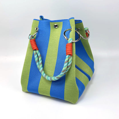 ⏳Begränsat erbjudande 50% rabatt⏰Randig Stickad Hinkväska👜