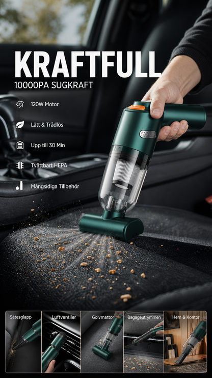 🚗 50% RABATT NU! 🔋 Kraftfull Trådlös Dammsugare för Bil – Kompakt & Sladdlös – Stark Sugkraft för Snabb & Enkel Rengöring 🧹