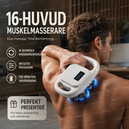 ⏳50 % rabatt under en begränsad tid⏰Sladdlös muskelmassager med 16 massagihuvuden💆