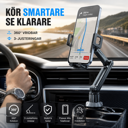 360° vridbar och justerbar kopphållare för bilen