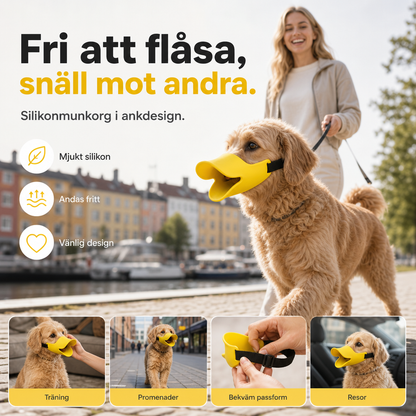 🐕 50 % RABATT NU! 🦆 Söt anknäbb-silikonmuzzle för hund – mjuk, bekväm & skyddar dig och dina lurviga vänner 🐾