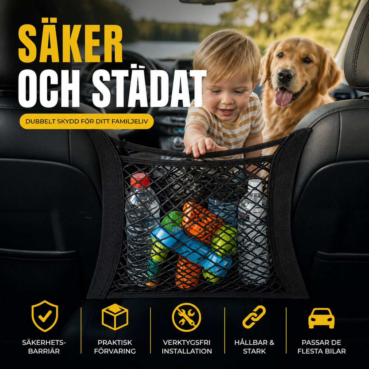Universell väska med elastiskt nät