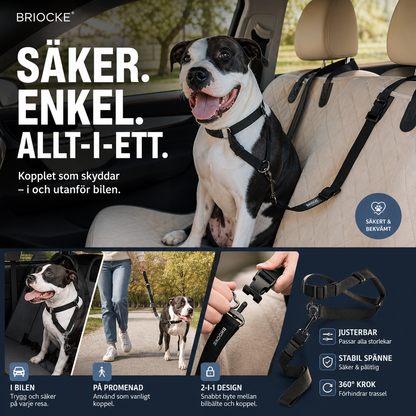 🛒 50% RABATT NU! 🐶 2-i-1 hundbilssäkerhetsbälte och promenadkoppel – Stabil & slitstark – Perfekt för bilresor och utomhuspromenader 🚗🌿