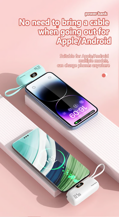 🎉⏰5000mAh Mini bärbar laddare Power Bank för telefon🔋