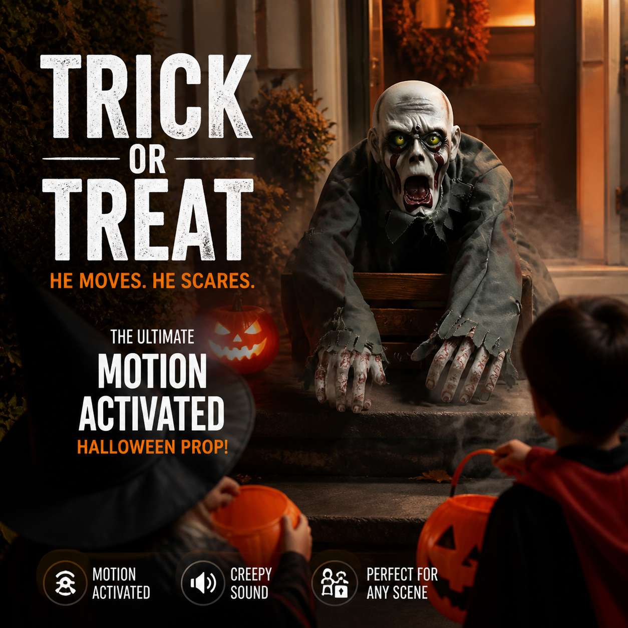 Halloween Skräckmodell Krypande Spöke