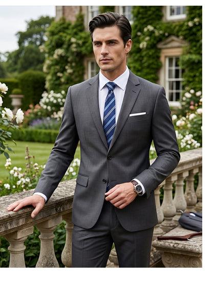 🤵 50% RABATT NU! 💼 Herr Tvådelad Kostym i Modern Passform – Andningsbar, Skrynkelfri & Professionell Stil ✨