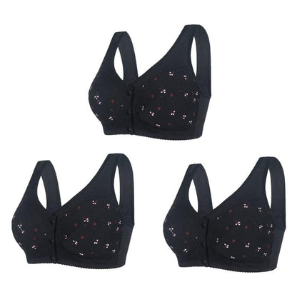 🔥Sista dagen Köp 1 och få 2 gratis 🔥Design for Senior bomullsbehå med stängning framtill