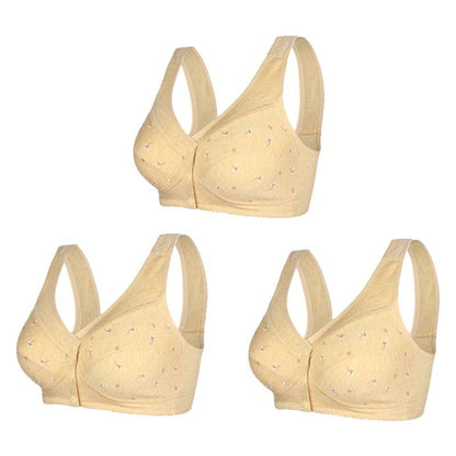 🔥Sista dagen Köp 1 och få 2 gratis 🔥Design for Senior bomullsbehå med stängning framtill