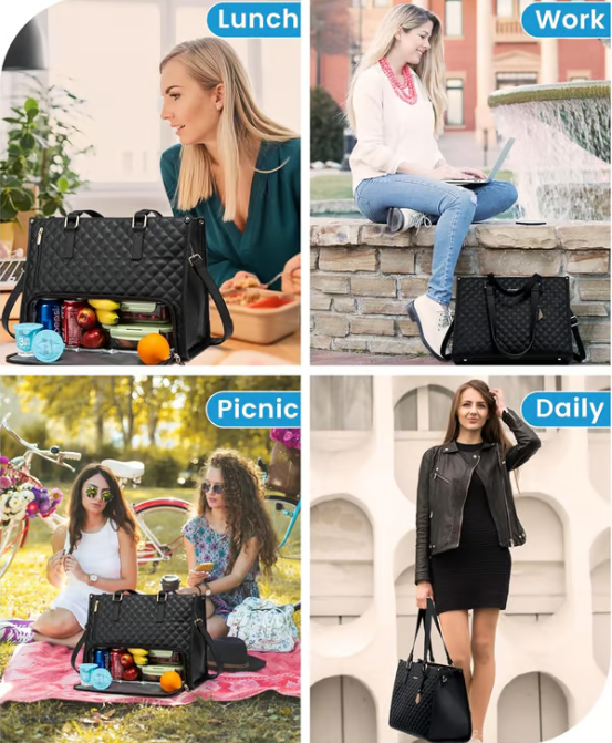 🔥3 i 1 Lunch Tote Bag för kvinnor🎁Bär din dag med stil - varma måltider, säker teknik, inga kompromisser! ✨